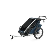 Мультиспортивный велосипедный прицеп Thule Chariot Cross single, Aluminum/MajolicaBlue